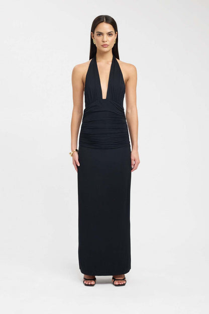 Elegant Halterneck Slit Long Dress