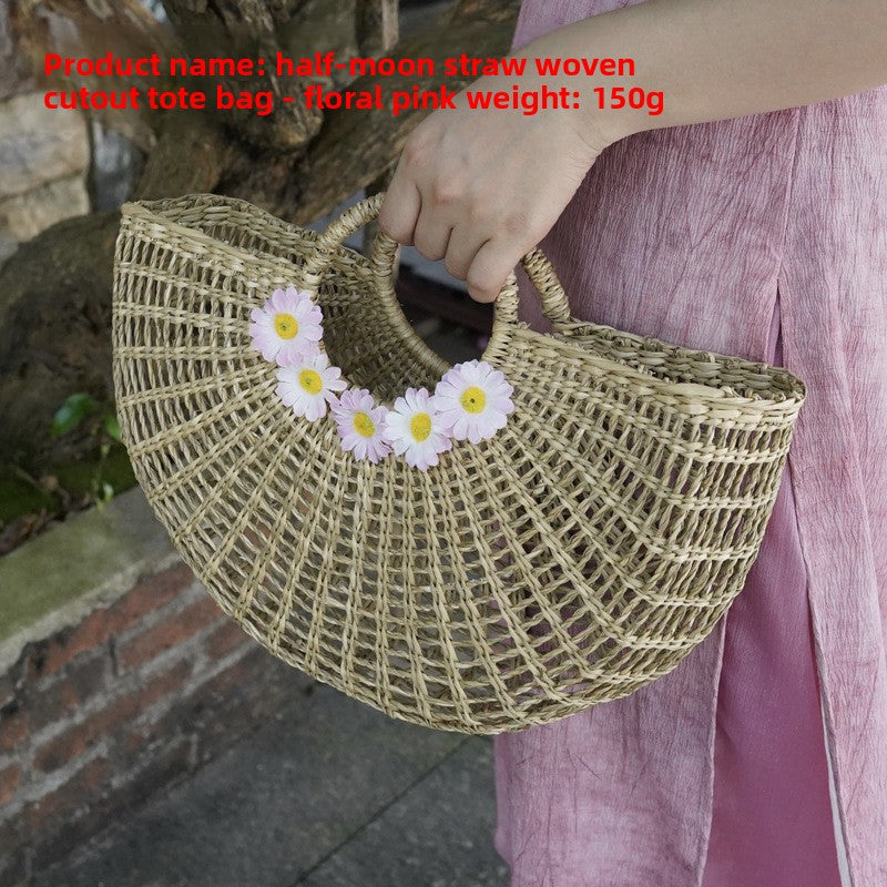 Vintage rattan crossbody bag