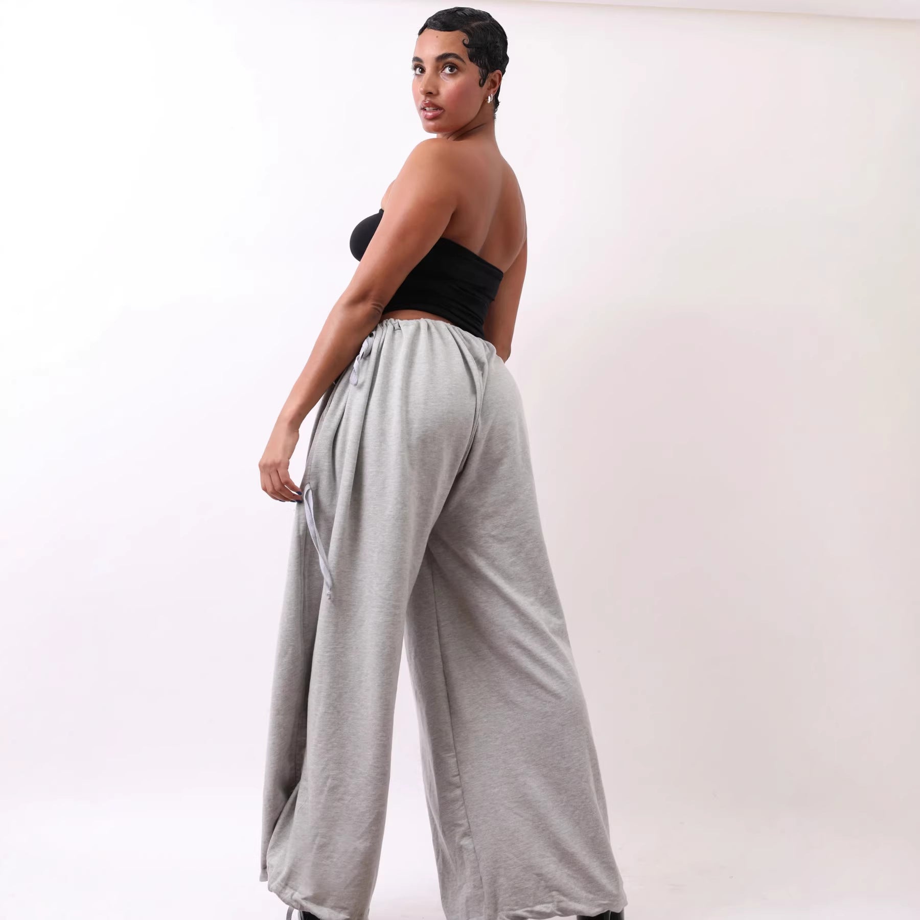 Casual loose-fitting wide-leg pants