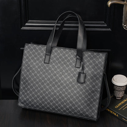Horizontal pu belt zipper tote bag
