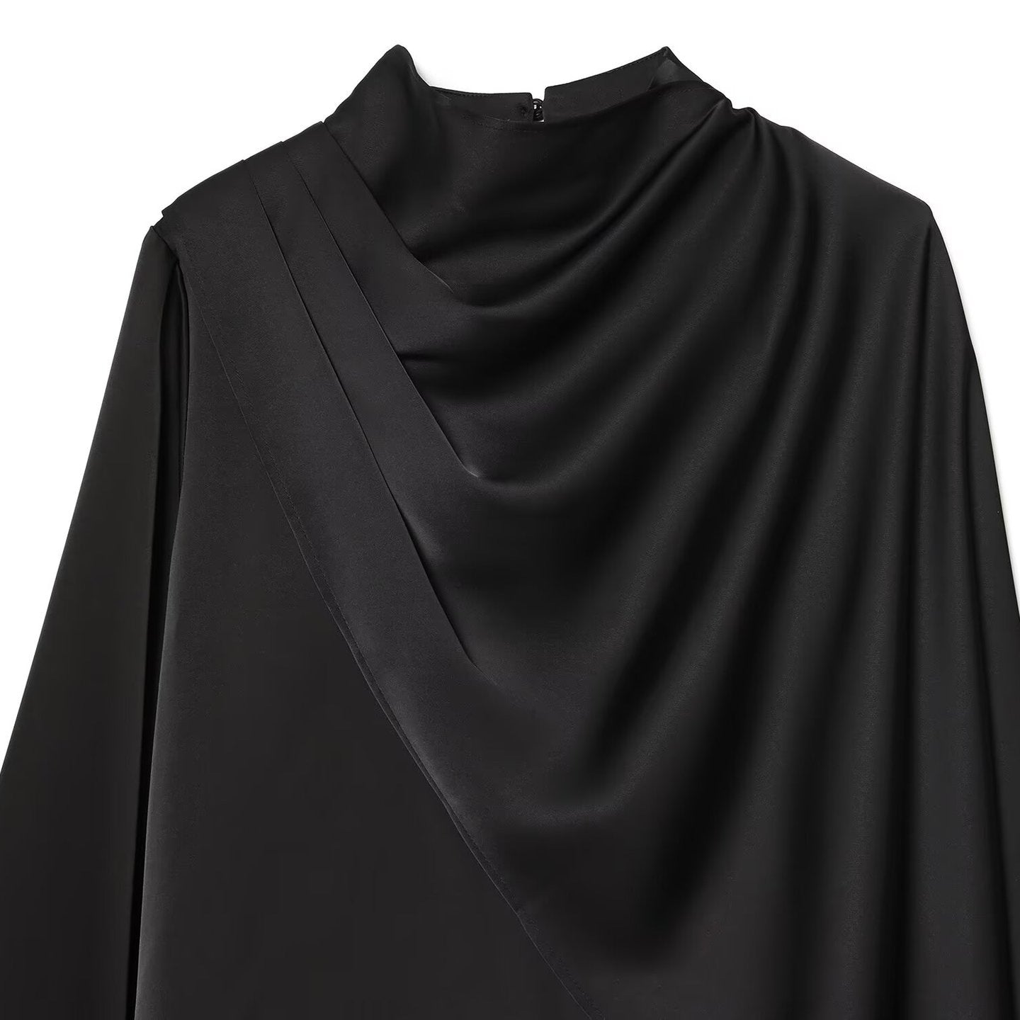 Satin top with a shawl design