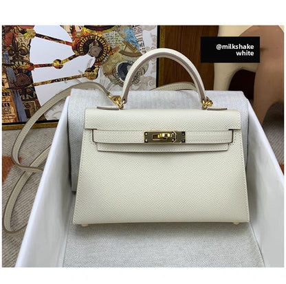 Genuine Leather Mini Kelly Crossbody Bag