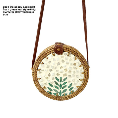 Vintage rattan crossbody bag