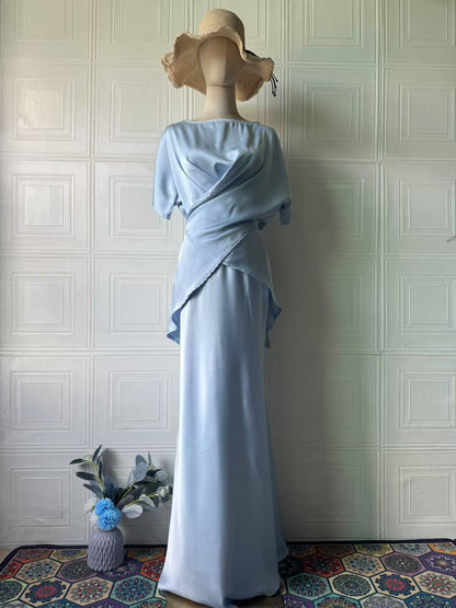 Women's Solid Color Fishtail Dress Set