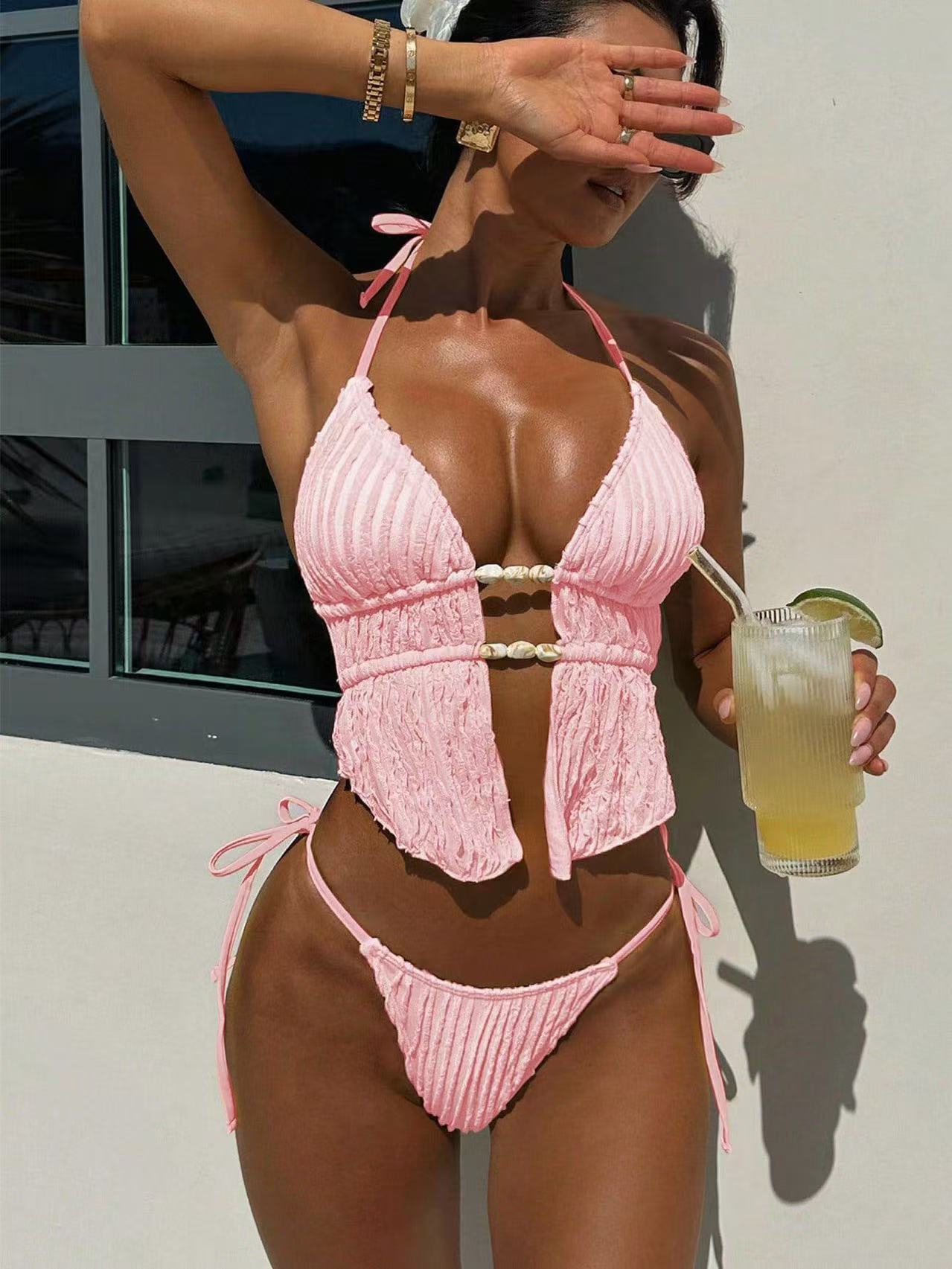 Adjustable Lace-Up Bikini Set