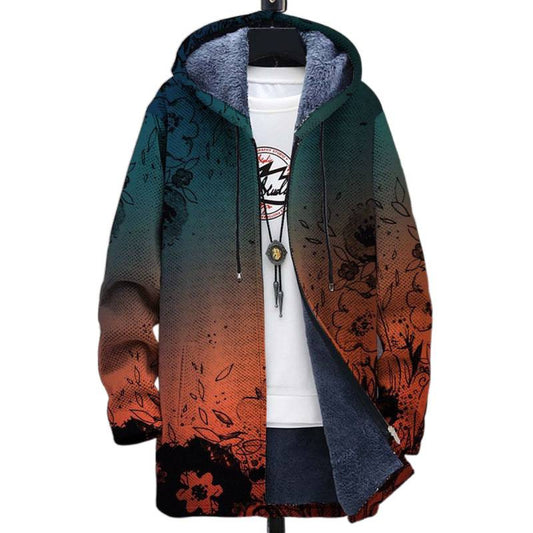 Mens Reversible Hooded Fleece Cardigan