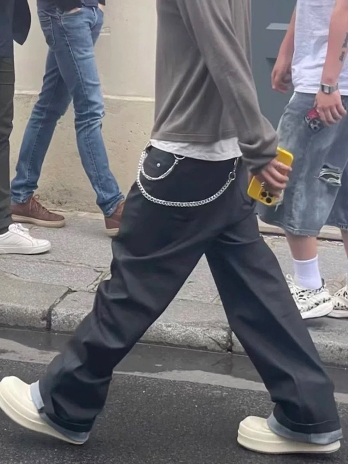 Wax Coated Straight Leg Denim Pants