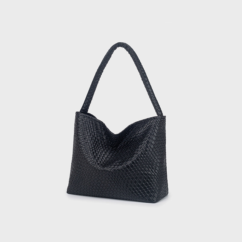 Woven PU Tote Bag with Magnetic Closure