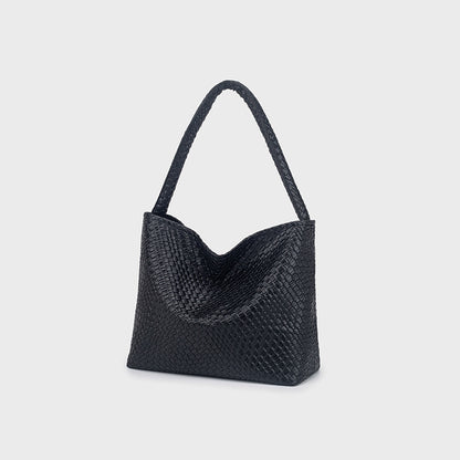 Woven PU Tote Bag with Magnetic Closure