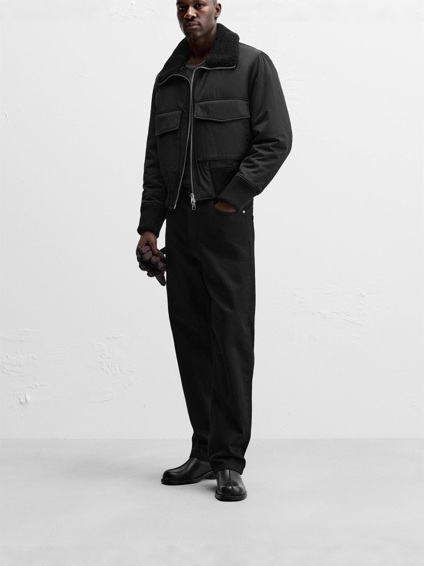 Men's Stand Collar Cotton Blend Jacket
