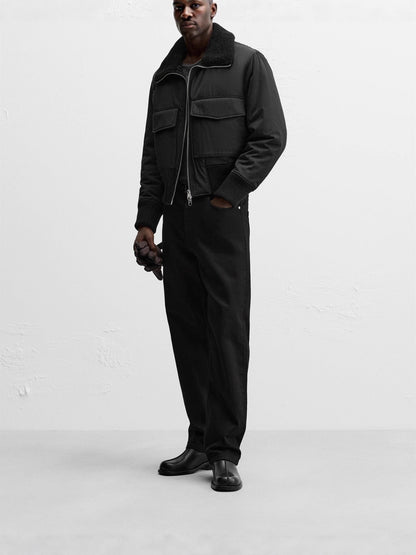Men's Stand Collar Cotton Blend Jacket