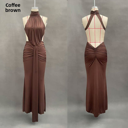 Elegant Halter Neck Long Party Gown