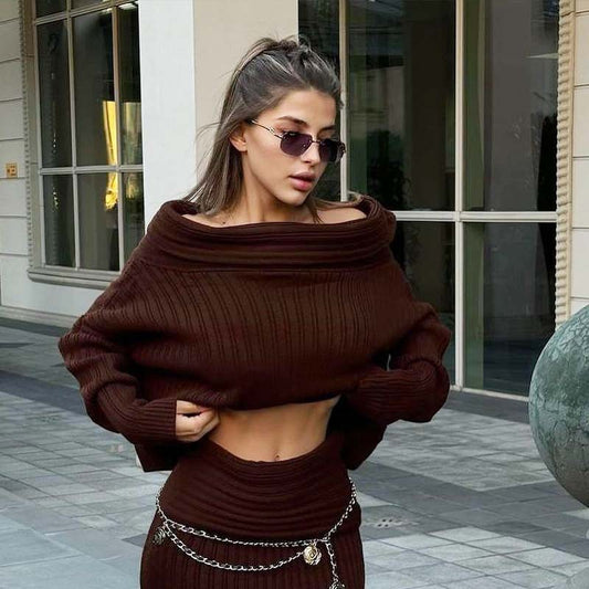 Women Knitted Sweater Set