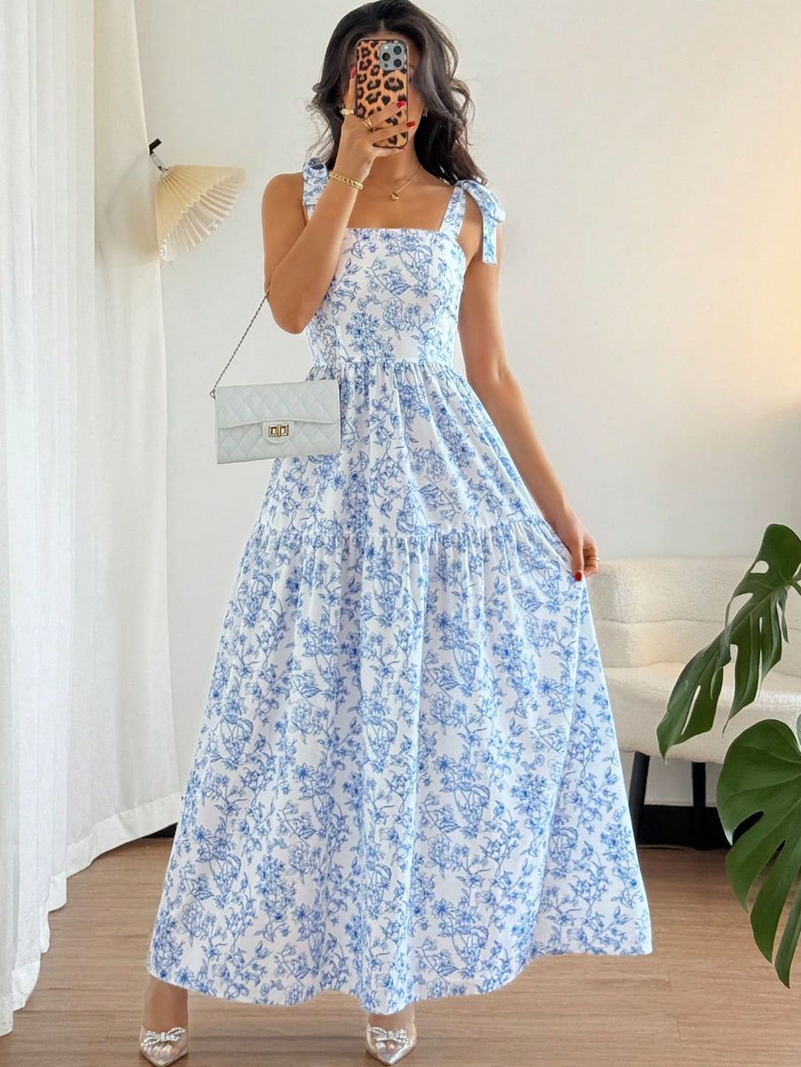 Floral Smocked A-Line Dress