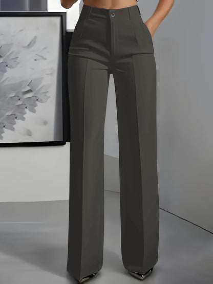 Women's New High-Waisted Straight-Leg Simple Suit Trousers