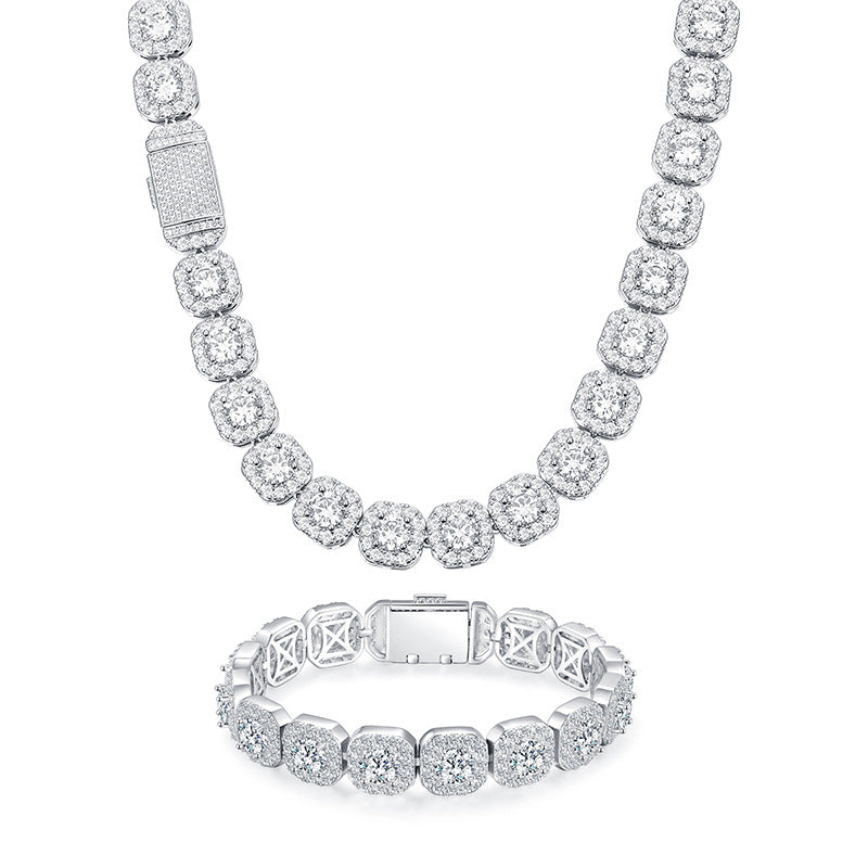 Cuban Chain Zircon Tennis Bracelet for Men and Women