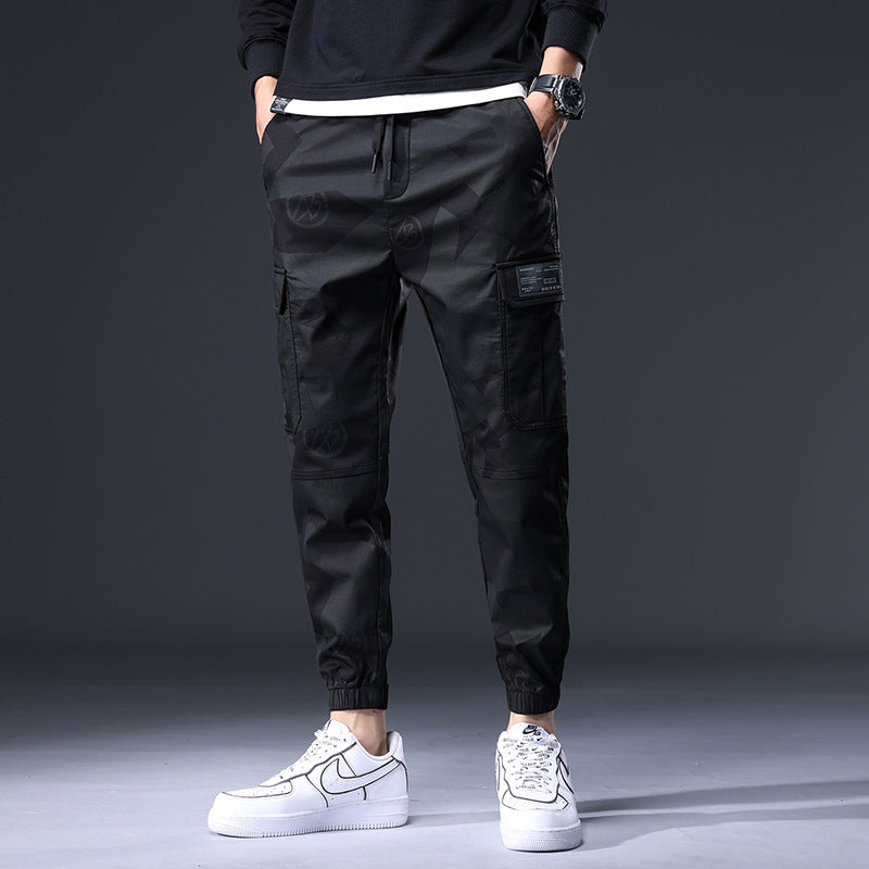 Elastic Waist Camouflage Multi-Pocket Casual Pants