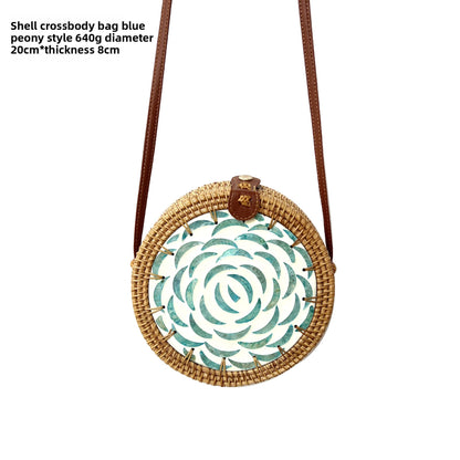 Vintage rattan crossbody bag