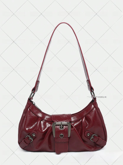 Retro Two-Tone Leather Shoulder Bag