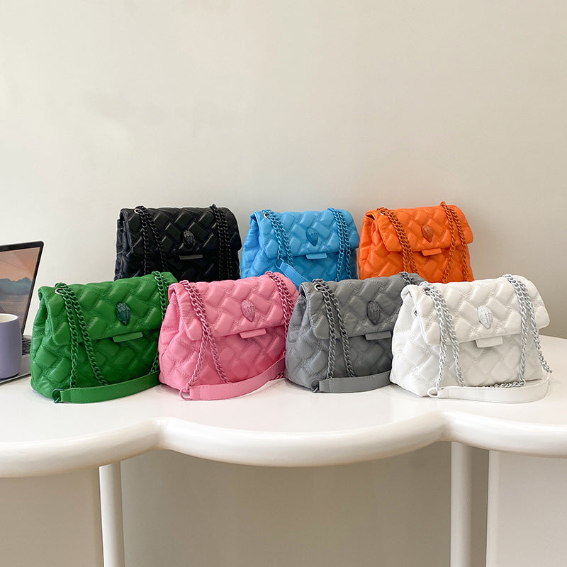 New fashion Chanel style handbag popular simple PU shoulder messenger bag daily versatile rhombus women's bag wholesale