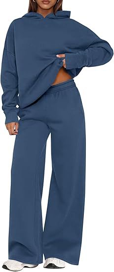 Fleece Lined Hooded Sweatshirt and Sweatpants Set