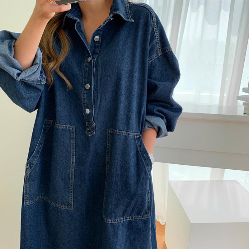 Korean Retro Loose Denim Dress