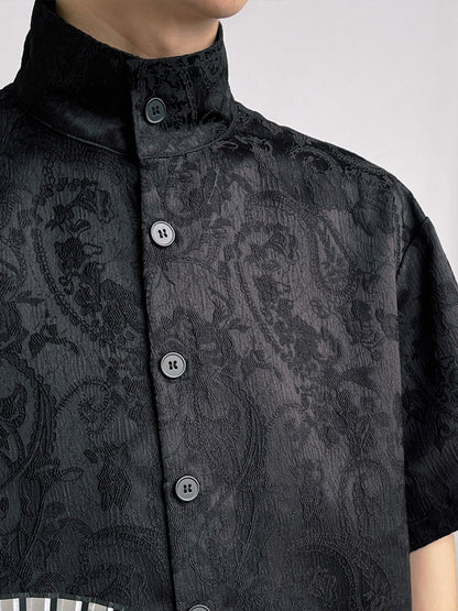 Chinese Style Embroidered Loose Fit Shirt for Men