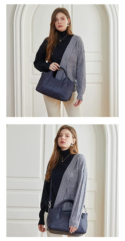 Fashionable Soft Leather Crossbody Tote Bag for Women