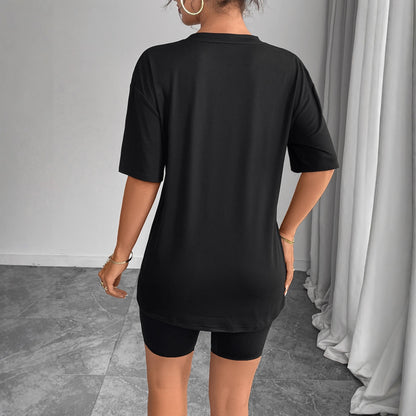 Round Neck Short Sleeve Plain Simple