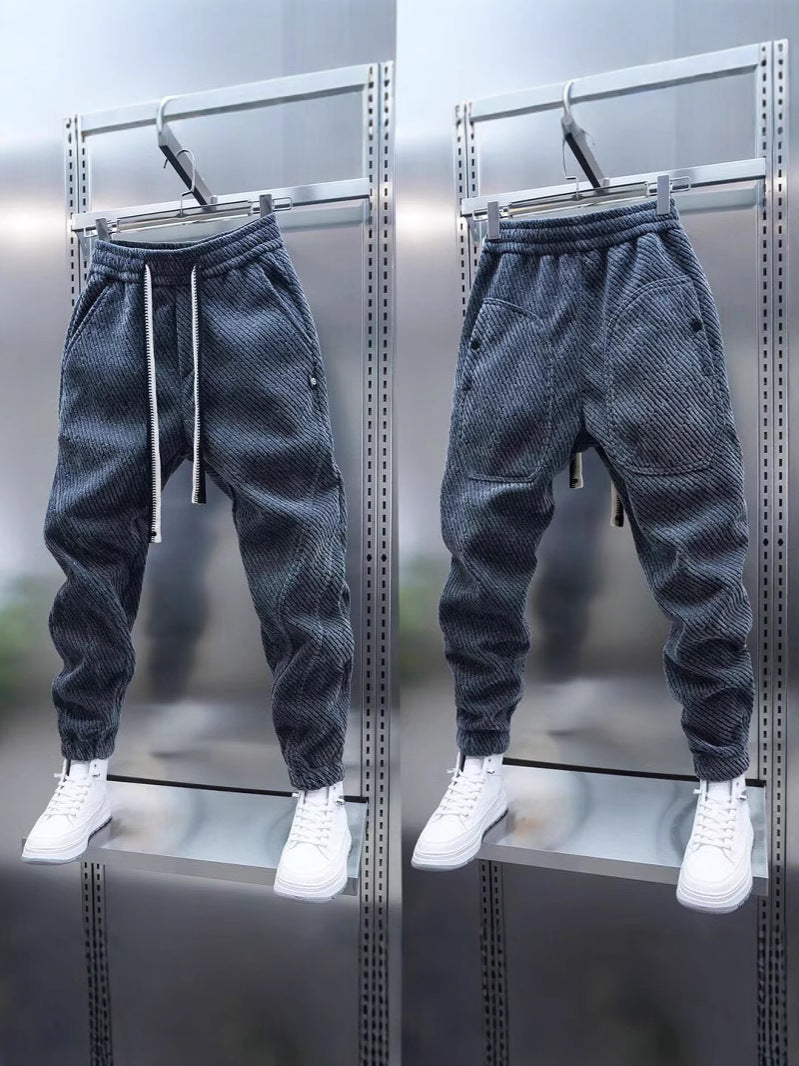 Chanel Style Striped Sweatpants Men Loose Casual Trousers