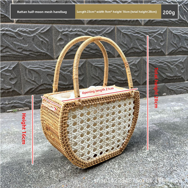 Vintage rattan crossbody bag