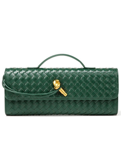 Single-shoulder baguette woven bag