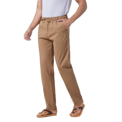 Men's Solid Color Linen Cotton Casual Pants