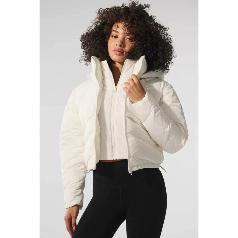 Standing collar warm faux two-piece coat