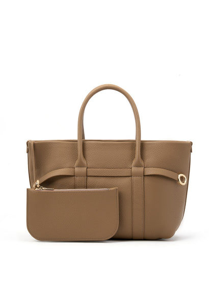 Leather three-dimensional tote bag