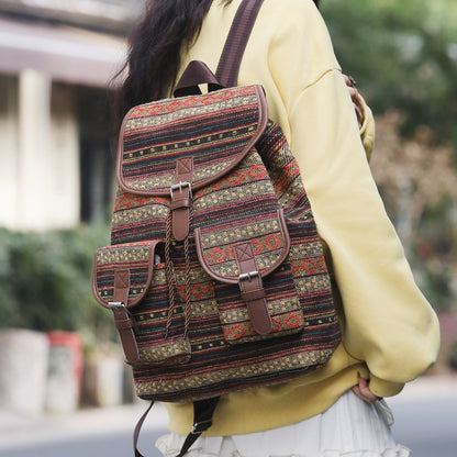 National style patterned backpack