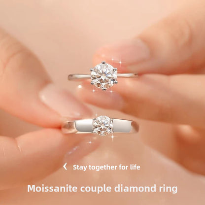Six-prong imitation diamond ring