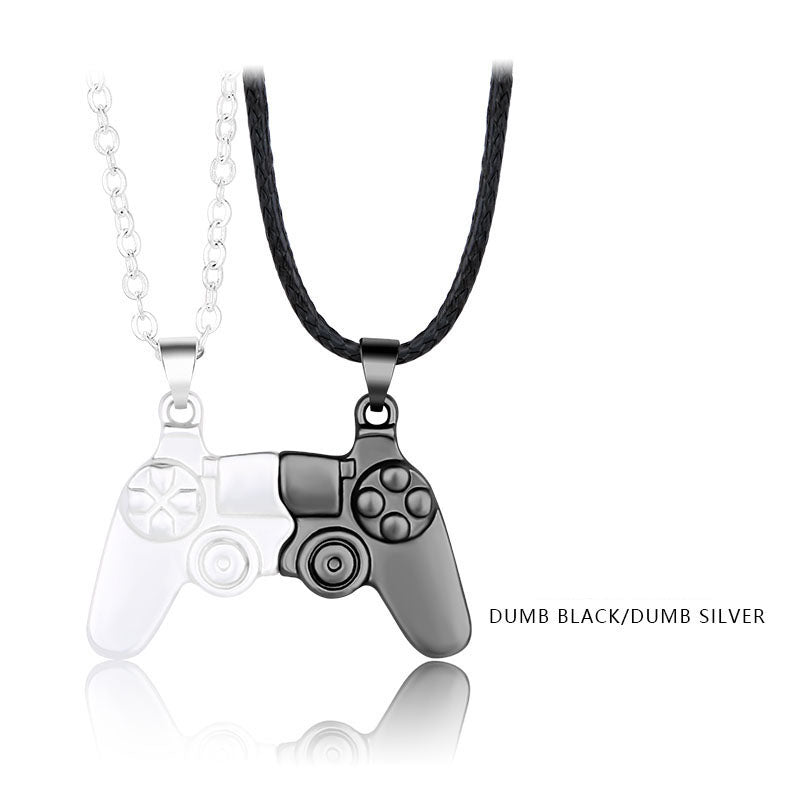 Magnet Necklace Game Console Handle Couple Necklace a Pair Of Magnetite Stone Personality Men And Women Necklace Gift