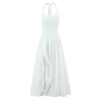 French-Style Halter Neck Slimming Dress
