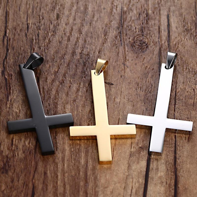 Vnox Men St Peter's Inverted Cross Pendant Necklace