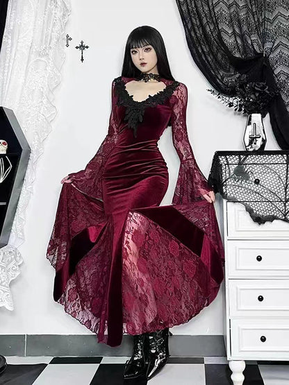 Women Lace Fishtail Dress