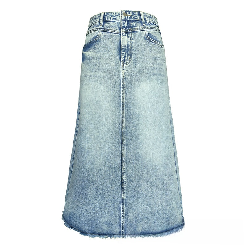 Retro denim skirt for women