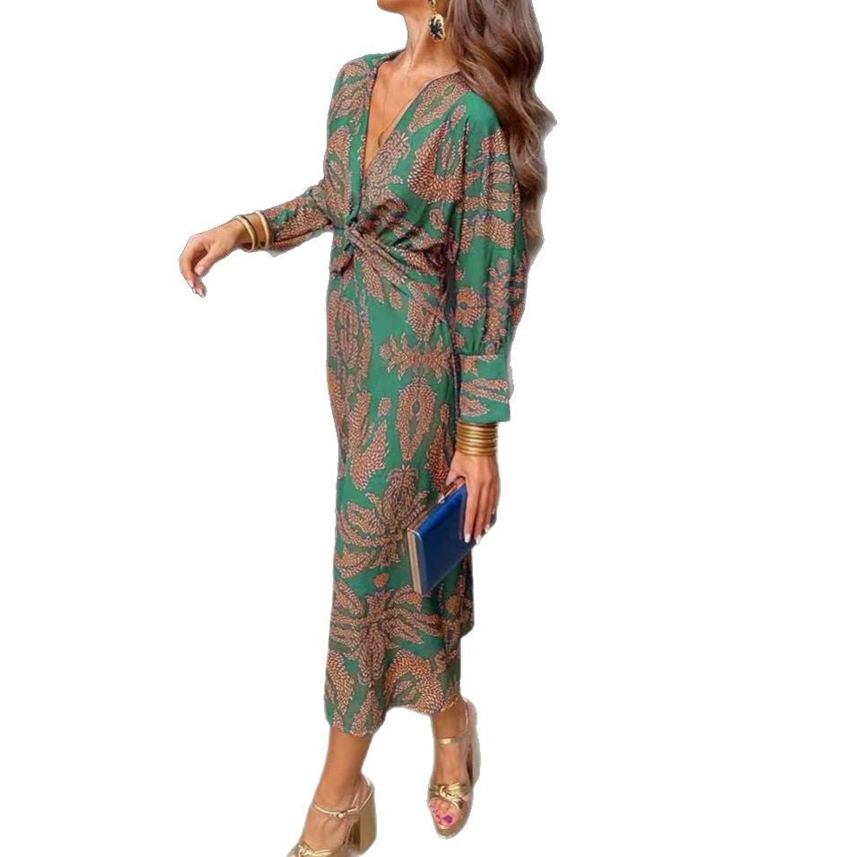 Floral Print A-Line Midi Dress