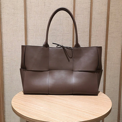 Genuine Leather Woven Tote Bag