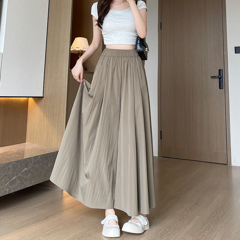 Womens High Waist Wide Leg Skirt Pants