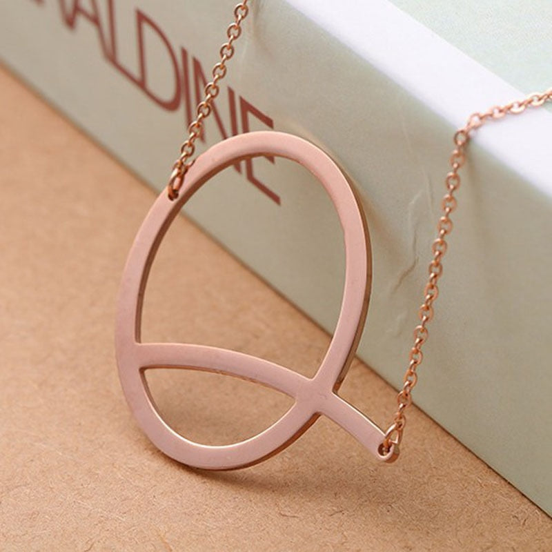 26 Letter Necklaces Pendants alphabet 3 Color Stainless Steel Choker Initial Necklace Women Girl Jewelry Collier SP 102