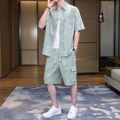 Men's Short Sleeve Shirt and Pants