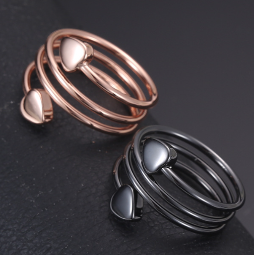 Heart Shaped Magnetic Stainless Steel Ring