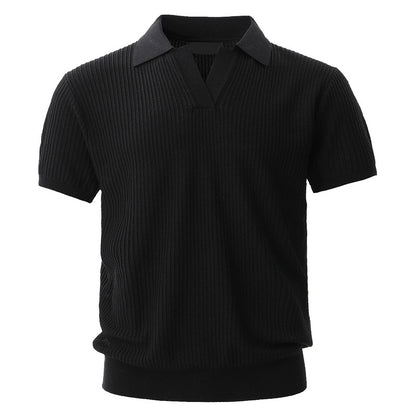 Men's Knitted Short Sleeve Polo Shirt