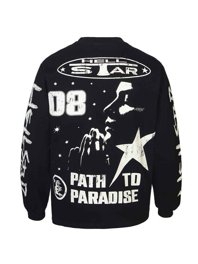 Cotton Letter Print Long Sleeve T-Shirt